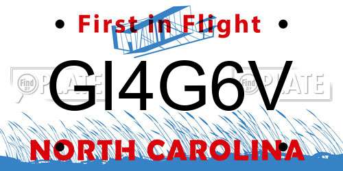 GI4G6V North Carolina License Plate