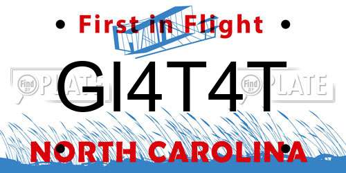 GI4T4T North Carolina License Plate