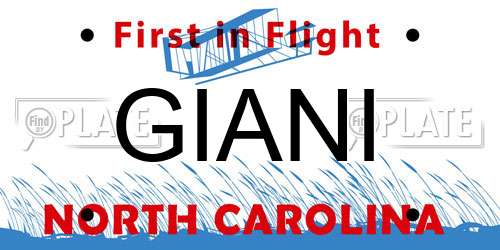 GIANI North Carolina License Plate