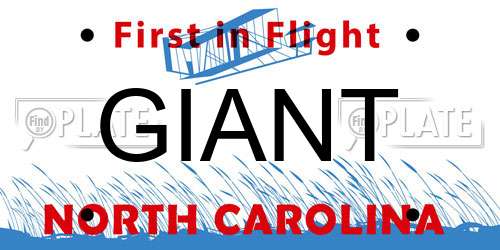GIANT North Carolina License Plate