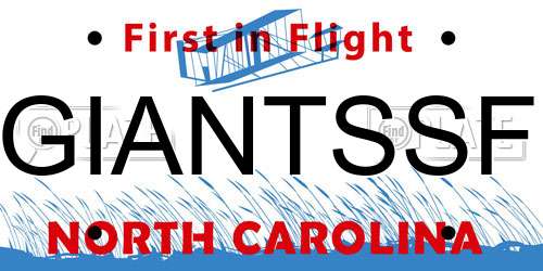 GIANTSSF North Carolina License Plate