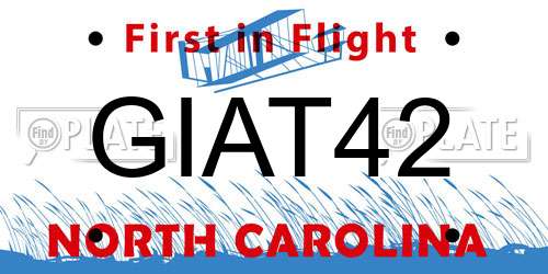 GIAT42 North Carolina License Plate