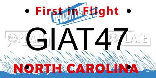 GIAT47 North Carolina License Plate