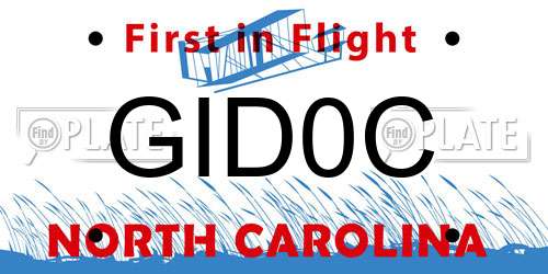 GID0C North Carolina License Plate