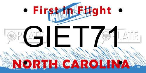 GIET71 North Carolina License Plate