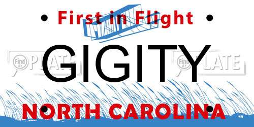 GIGITY North Carolina License Plate