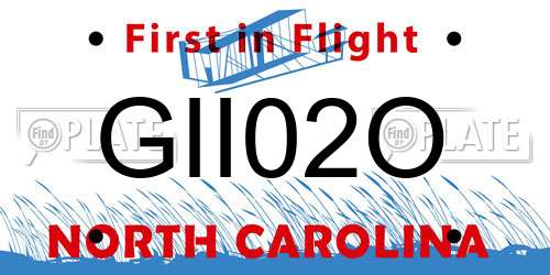 GII02O North Carolina License Plate