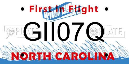 GII07Q North Carolina License Plate