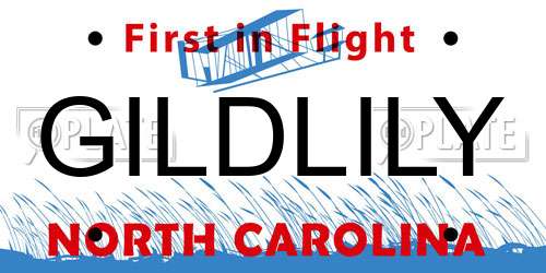 GILDLILY North Carolina License Plate