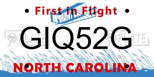 GIQ52G North Carolina License Plate