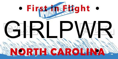 GIRLPWR North Carolina License Plate