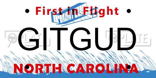 GITGUD North Carolina License Plate