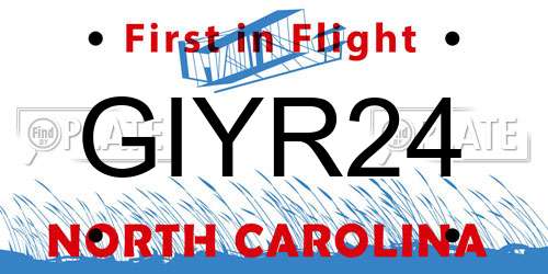 GIYR24 North Carolina License Plate