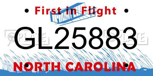 GL25883 North Carolina License Plate