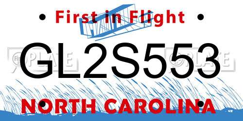 GL2S553 North Carolina License Plate