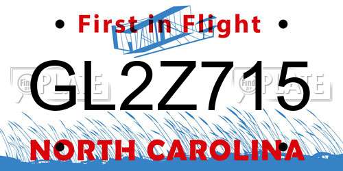 GL2Z715 North Carolina License Plate