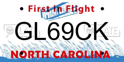 GL69CK North Carolina License Plate
