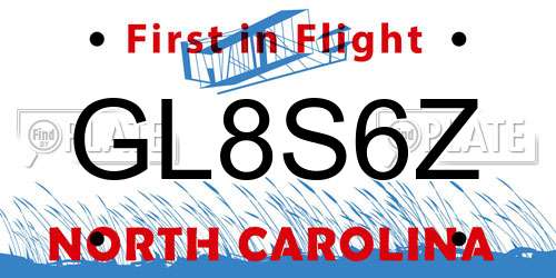 GL8S6Z North Carolina License Plate