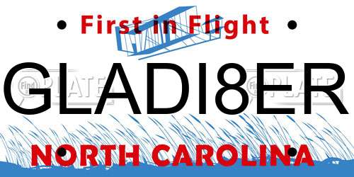 GLADI8ER North Carolina License Plate