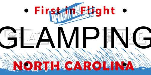 GLAMPING North Carolina License Plate