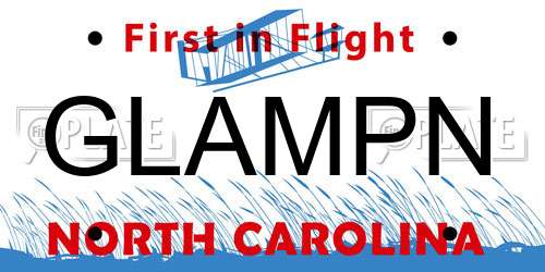 GLAMPN North Carolina License Plate