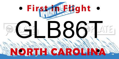 GLB86T North Carolina License Plate