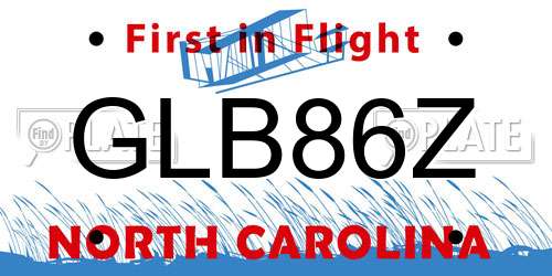GLB86Z North Carolina License Plate