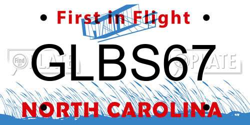 GLBS67 North Carolina License Plate
