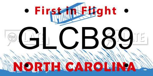 GLCB89 North Carolina License Plate
