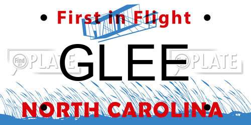 GLEE North Carolina License Plate