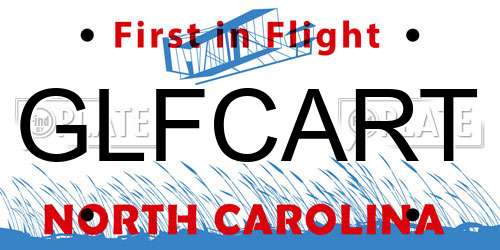 GLFCART North Carolina License Plate