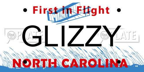 GLIZZY North Carolina License Plate