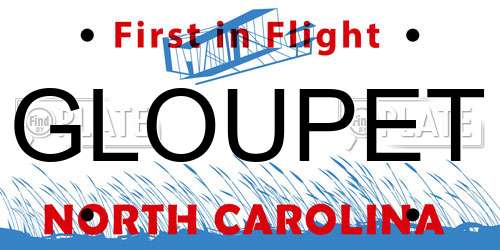 GLOUPET North Carolina License Plate