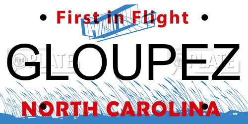 GLOUPEZ North Carolina License Plate