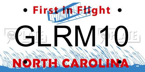 GLRM10 North Carolina License Plate
