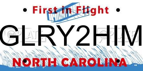 GLRY2HIM North Carolina License Plate