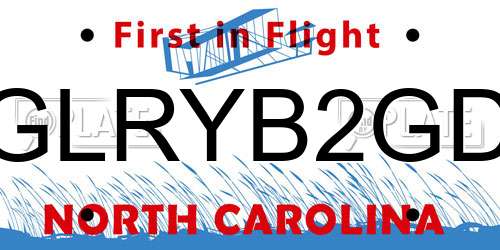 GLRYB2GD North Carolina License Plate