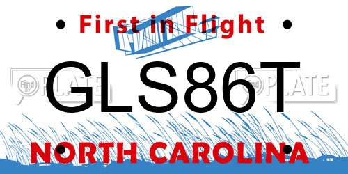 GLS86T North Carolina License Plate