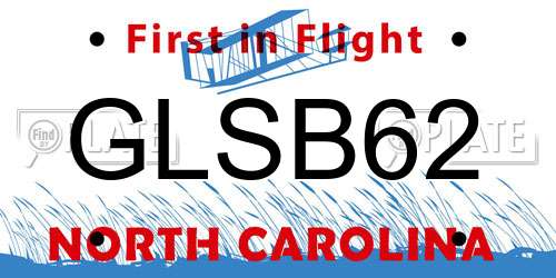 GLSB62 North Carolina License Plate