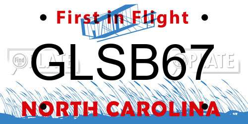 GLSB67 North Carolina License Plate