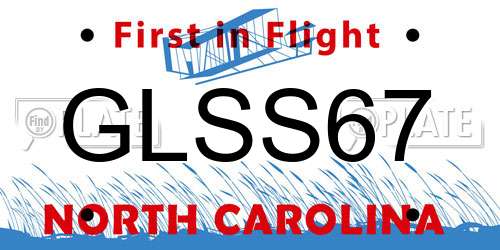 GLSS67 North Carolina License Plate