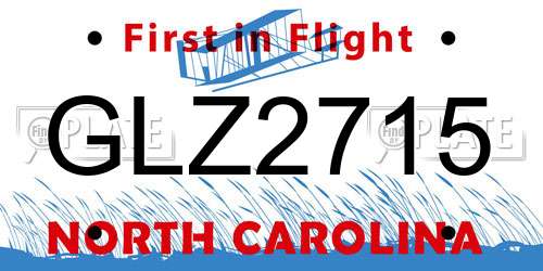 GLZ2715 North Carolina License Plate