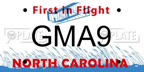 GMA9 North Carolina License Plate