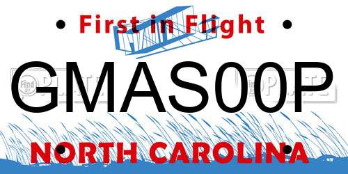 GMAS00P North Carolina License Plate