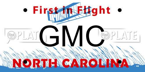 GMC North Carolina License Plate
