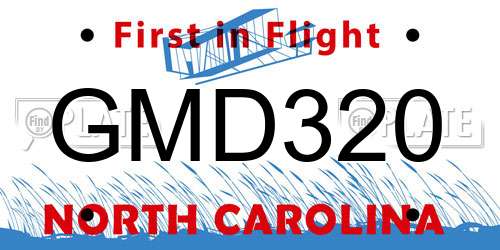 GMD320 North Carolina License Plate