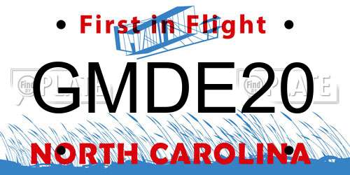 GMDE20 North Carolina License Plate
