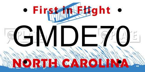 GMDE70 North Carolina License Plate