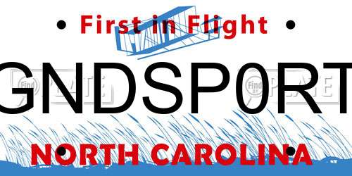 GNDSP0RT North Carolina License Plate