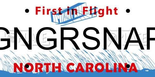 GNGRSNAP North Carolina License Plate